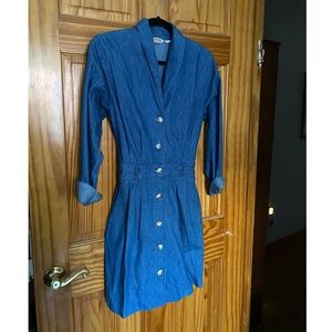 Vintage Denim Button Down Dress
